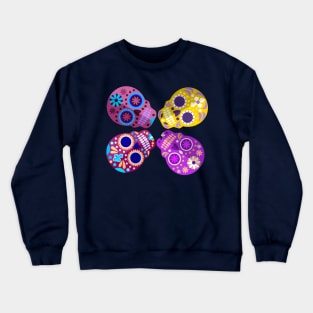 Colorful Sugar Skulls Design Crewneck Sweatshirt